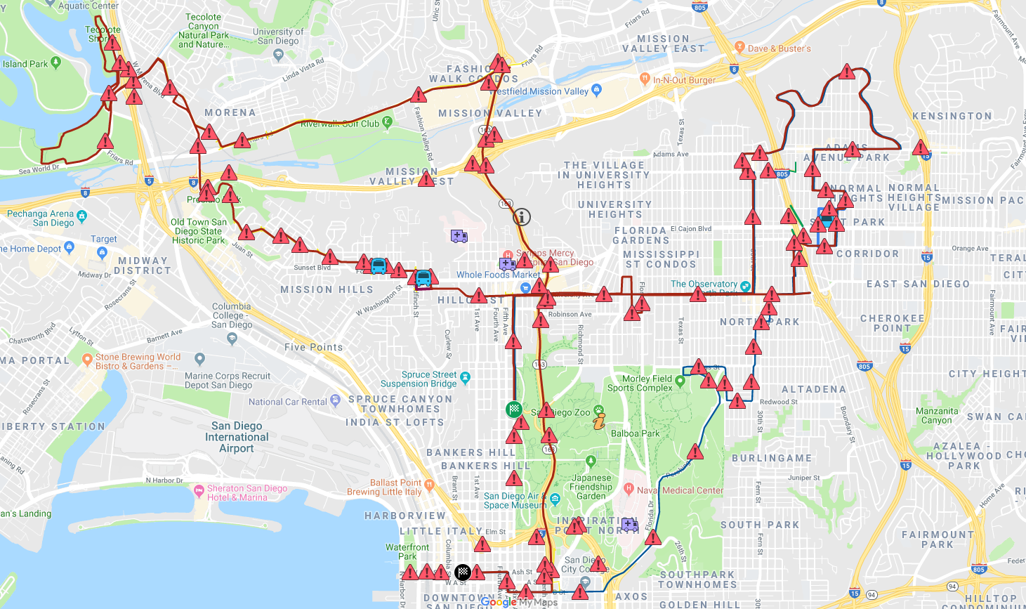 San Diego Rock And Roll Marathon Course Map Oakland Zoning Map